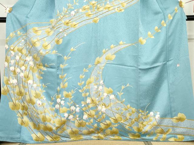平和屋着物●京友禅作家　池内路一　訪問着　胡蝶蘭　金彩　正絹　逸品　AABG2709cs_2