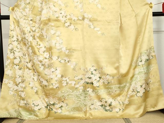 平和屋着物●訪問着　駒刺繍　枝垂れ桜文　暈し染め　金彩　正絹　逸品　AABG2711cs_2