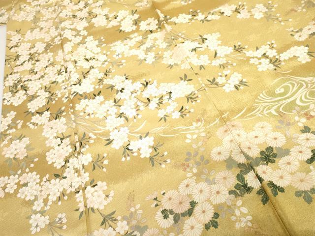平和屋着物●訪問着　駒刺繍　枝垂れ桜文　暈し染め　金彩　正絹　逸品　AABG2711cs_4