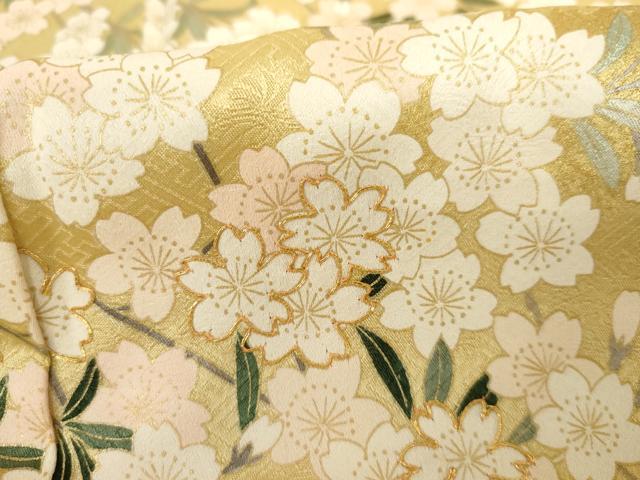 平和屋着物●訪問着　駒刺繍　枝垂れ桜文　暈し染め　金彩　正絹　逸品　AABG2711cs_6