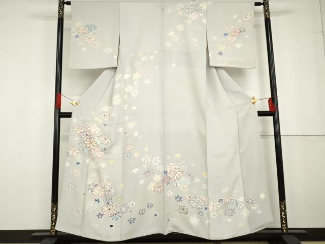 平和屋着物●訪問着　友禅　駒刺繍　舞花文　金彩　正絹　逸品　AABG2742cs 25,054円