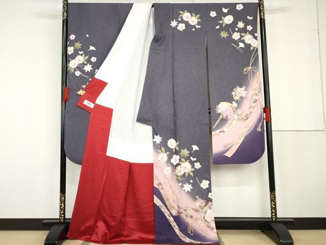 平和屋着物●豪華振袖　駒刺繍　花簪　暈し染め　金彩　正絹　逸品　AABG2763cs_1
