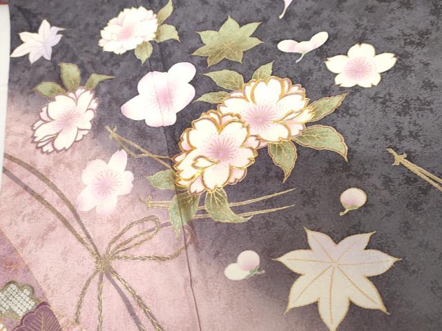 平和屋着物●豪華振袖　駒刺繍　花簪　暈し染め　金彩　正絹　逸品　AABG2763cs_3