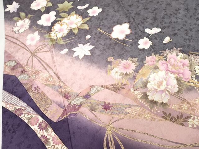 平和屋着物●豪華振袖　駒刺繍　花簪　暈し染め　金彩　正絹　逸品　AABG2763cs_4