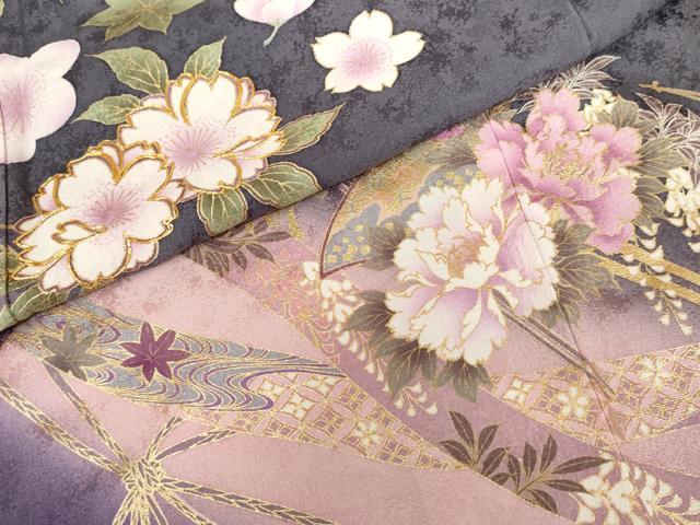 平和屋着物●豪華振袖　駒刺繍　花簪　暈し染め　金彩　正絹　逸品　AABG2763cs_5