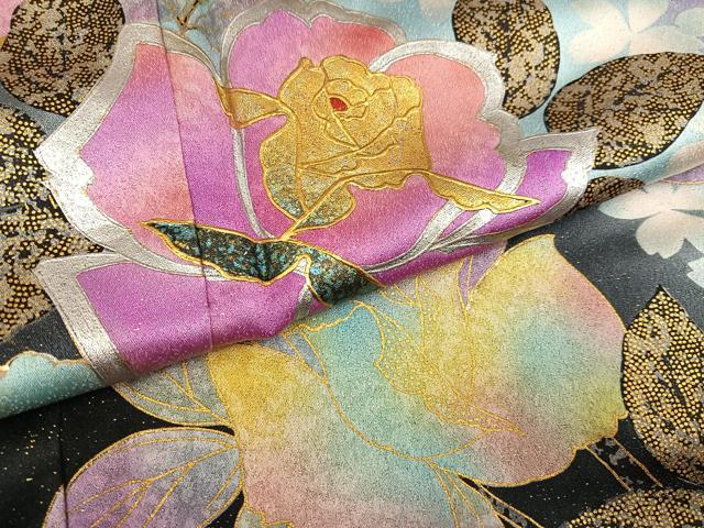 平和屋着物●豪華振袖　草花文　金銀彩　金通し地　正絹　逸品　AABG2820ph 平和屋着物○豪華振袖 草花文 金銀彩 金通し地 正絹 逸品 AABG2820phの
