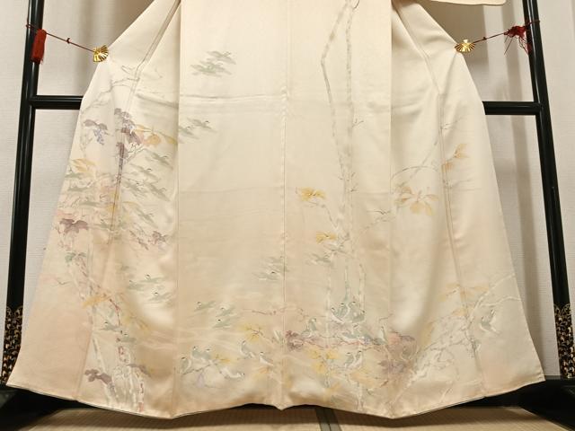 平和屋着物●訪問着　手描き　飛鳥葡萄蔦の葉文　正絹　逸品　AABG2830ph 平和屋着物○訪問着 手描き 飛鳥葡萄蔦の葉文 正絹 逸品 AABG2830ph