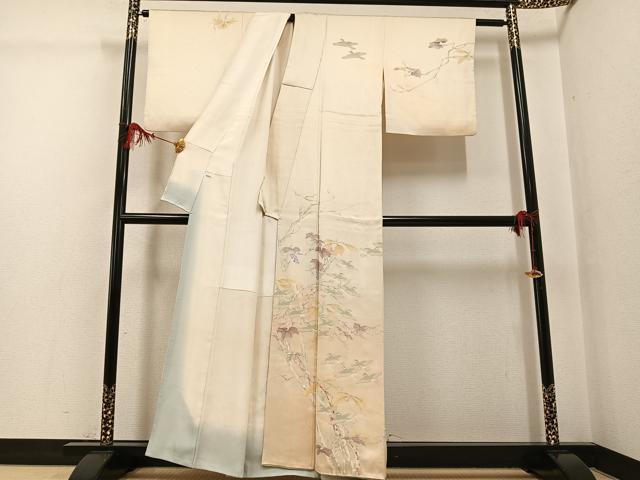 平和屋着物●訪問着　手描き　飛鳥葡萄蔦の葉文　正絹　逸品　AABG2830ph 平和屋着物○訪問着 手描き 飛鳥葡萄蔦の葉文 正絹 逸品 AABG2830ph