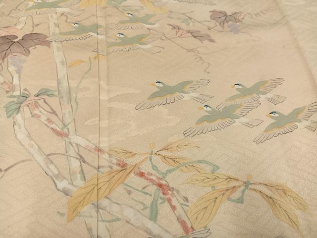 平和屋着物●訪問着　手描き　飛鳥葡萄蔦の葉文　正絹　逸品　AABG2830ph 平和屋着物○訪問着 手描き 飛鳥葡萄蔦の葉文 正絹 逸品 AABG2830ph