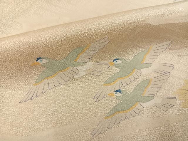平和屋着物●訪問着　手描き　飛鳥葡萄蔦の葉文　正絹　逸品　AABG2830ph 平和屋着物○訪問着 手描き 飛鳥葡萄蔦の葉文 正絹 逸品 AABG2830ph