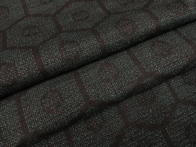 平和屋着物●本場結城紬　重要無形文化財　100亀甲　亀甲文　正絹　逸品　AABG2843ph