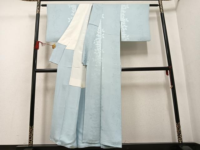 平和屋着物●上質な色無地　南天地紋　蕎麦切色　正絹　逸品　AABG2846ph_2