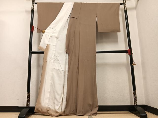 平和屋着物○伝統工芸士 保科土山 小紋 霞文 正絹 逸品 AABG2858phの