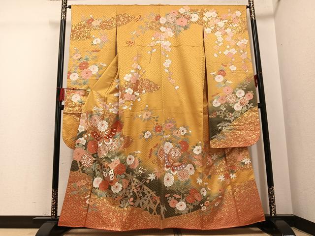 平和屋着物●豪華振袖　花蝶文　金彩　正絹　逸品　AABG2865ph 18,928円