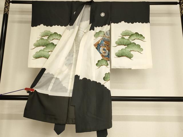平和屋着物∞極上　男性　長羽織　黒鳶色　逸品　DZAB4865kh6 平和屋着物∞極上 男性 長羽織 黒鳶色 逸品 DZAB4865kh6