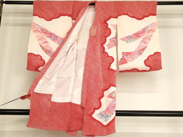 平和屋着物[]お宮参り　女の子　祝着　産着　初着　のしめ　絞り　束ね熨斗文　金彩　正絹　逸品　AABG3213ja_1