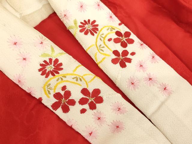 平和屋着物[]アンティーク　大正ロマン　七五三　女の子　７歳　祝着　四つ身　長襦袢セット　扇面吉祥花文　金彩　正絹　逸品　AABG3224ja_7