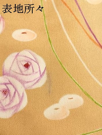 平和屋着物[]アンティーク　大正ロマン　七五三　女の子　5歳　祝着　四つ身　手描き　刺繍　花丸文　暈し染め　正絹　逸品　AABG3233ja_8