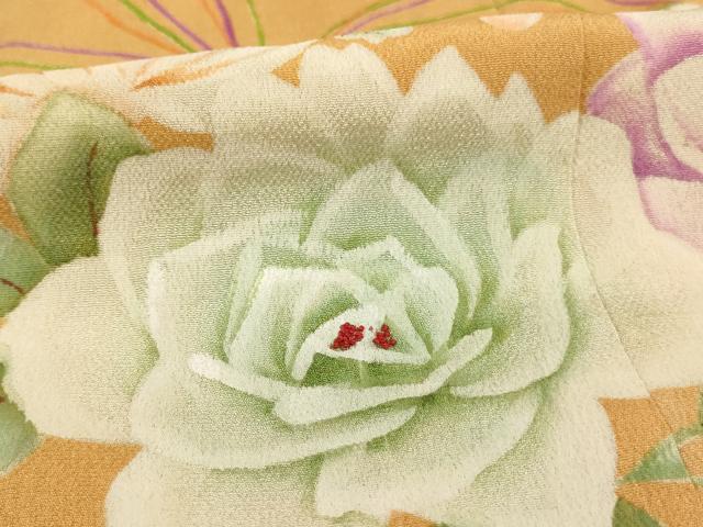 平和屋着物[]アンティーク　大正ロマン　七五三　女の子　5歳　祝着　四つ身　手描き　刺繍　花丸文　暈し染め　正絹　逸品　AABG3233ja_5