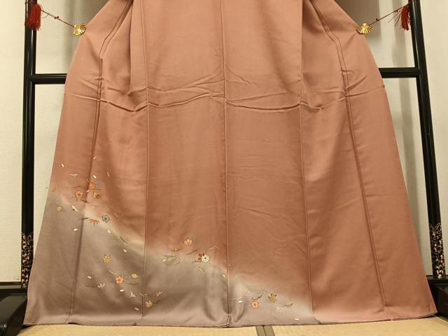 平和屋着物●訪問着　友禅　松竹梅　暈し染め　金彩　正絹　逸品　AABG3419ph_2