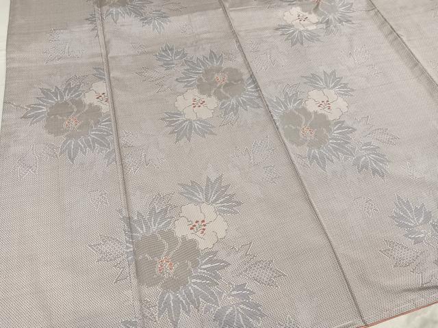 平和屋着物●本場大島紬　白大島　草花文　正絹　逸品　未使用　AABG3463ph_3