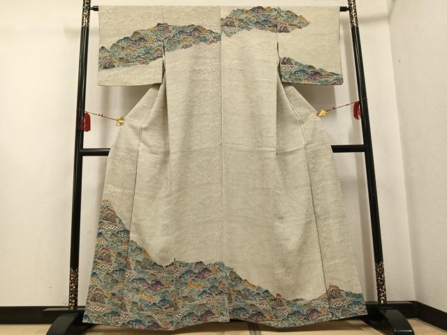 平和屋着物●訪問着　紅型　遠山風景文　正絹　逸品　AABG3467ph 平和屋着物○訪問着 紅型 遠山風景文 正絹 逸品 AABG3467phの通販はau