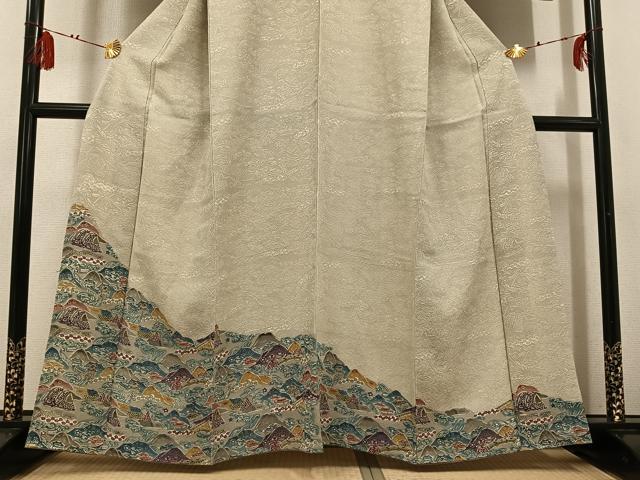 平和屋着物●訪問着　紅型　遠山風景文　正絹　逸品　AABG3467ph 平和屋着物○訪問着 紅型 遠山風景文 正絹 逸品 AABG3467phの通販はau