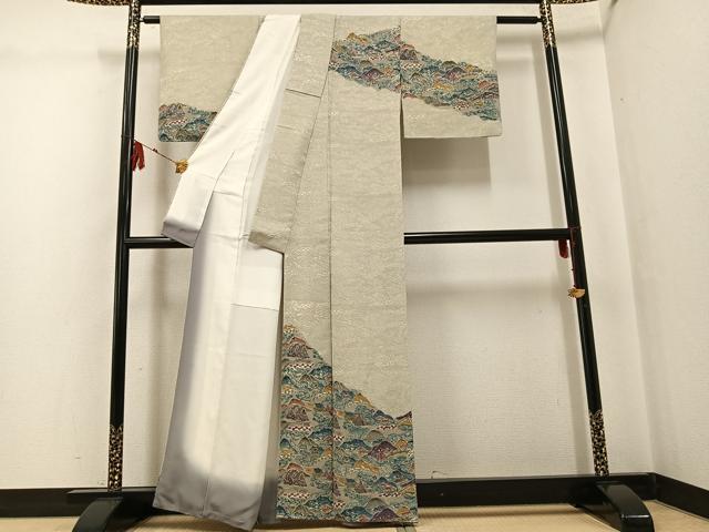平和屋着物●訪問着　紅型　遠山風景文　正絹　逸品　AABG3467ph 平和屋着物○訪問着 紅型 遠山風景文 正絹 逸品 AABG3467phの通販はau