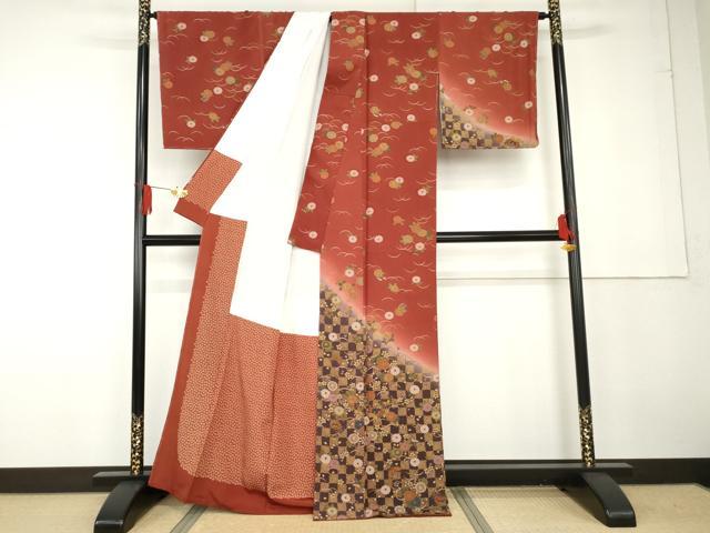 平和屋着物●訪問着　花蝶芝文　暈し染め　正絹　逸品　未使用　AABG3533cs 平和屋着物○訪問着 花蝶芝文 暈し染め 正絹 逸品 未使用 AABG3533cs