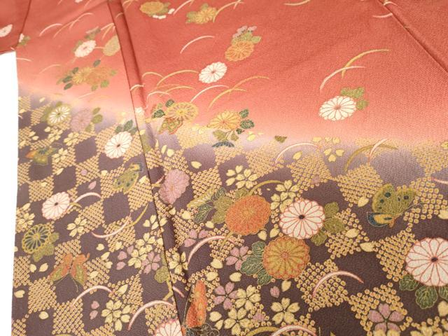 平和屋着物●訪問着　花蝶芝文　暈し染め　正絹　逸品　未使用　AABG3533cs 平和屋着物○訪問着 花蝶芝文 暈し染め 正絹 逸品 未使用 AABG3533cs