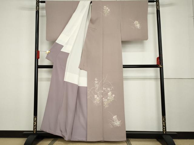 平和屋着物●訪問着　友禅　枝花文　金彩　正絹　逸品　AABG3556cs_1
