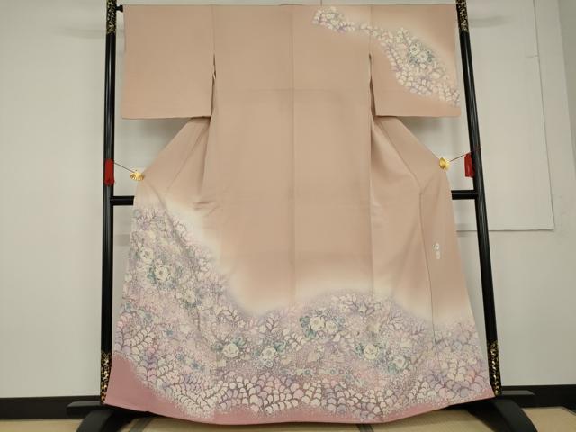 平和屋着物●本草木染作家　瑞鳳　訪問着　辻が花　絞り　暈し染め　正絹　逸品　AABG3617cs