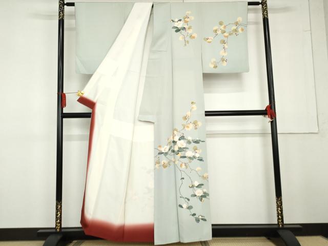 平和屋着物●訪問着　友禅　枝花文　正絹　逸品　AABG3623cs_1