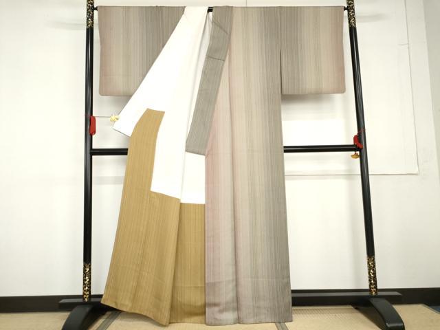 平和屋着物●上質な小紋　霞縞　正絹　逸品　AABG3634cs 平和屋着物○上質な小紋 霞縞 正絹 逸品 AABG3634cs 【公式通販】