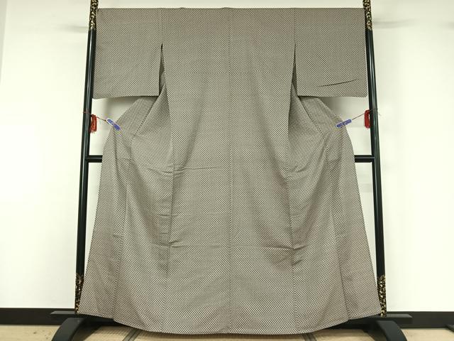 平和屋着物▽小紋　単衣　市松文様　やまと誂製　AABG3728jh_1