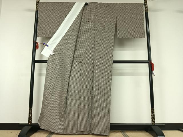 平和屋着物▽小紋　単衣　市松文様　やまと誂製　AABG3728jh_2