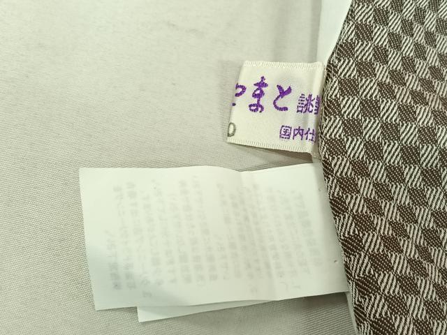 平和屋着物▽小紋　単衣　市松文様　やまと誂製　AABG3728jh_6