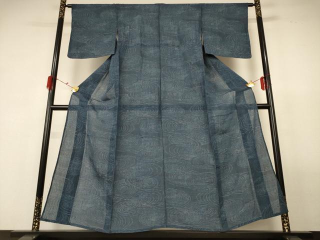 平和屋着物＊夏物　小千谷ちぢみ　流水文　麻　逸品　AABG3844jd 平和屋着物＊夏物 小千谷ちぢみ 流水文 麻 逸品 AABG3844jd