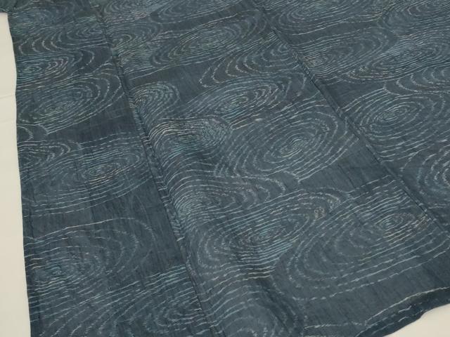 平和屋着物＊夏物　小千谷ちぢみ　流水文　麻　逸品　AABG3844jd 平和屋着物＊夏物 小千谷ちぢみ 流水文 麻 逸品 AABG3844jd