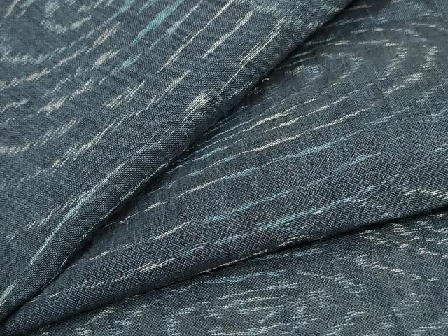 平和屋着物＊夏物　小千谷ちぢみ　流水文　麻　逸品　AABG3844jd 平和屋着物□極上 男性 夏物 本場小千谷ちぢみ 麻 色無地 薄花色 証紙