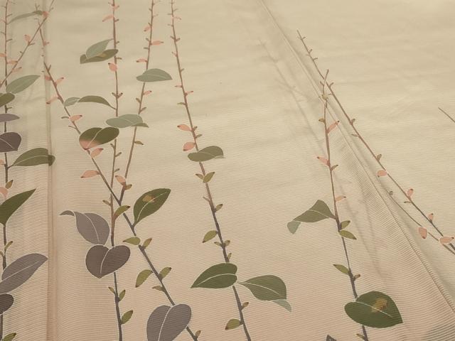 平和屋着物＊夏物　訪問着　絽　枝葉文　暈し染め　正絹　逸品　AABG3869jd_3