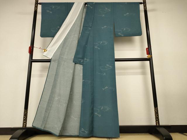 平和屋着物＊夏物　小紋　絽　勝虫　洗える着物　AABG3876jd_2