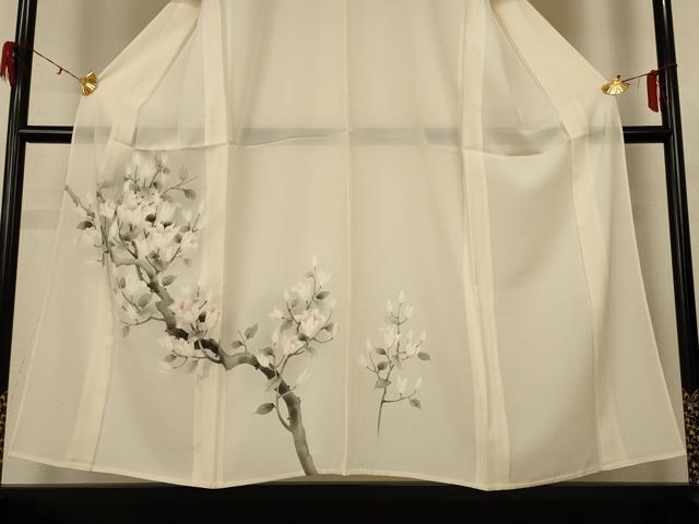 暈し染め 訪問着 絽 手描き 逸品 平和屋着物＊夏物 正絹 枝花文 金彩