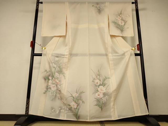 平和屋着物＊夏物　訪問着　絽　手描き　飾花文　暈し染め　正絹　逸品　未使用　AABG3903jd