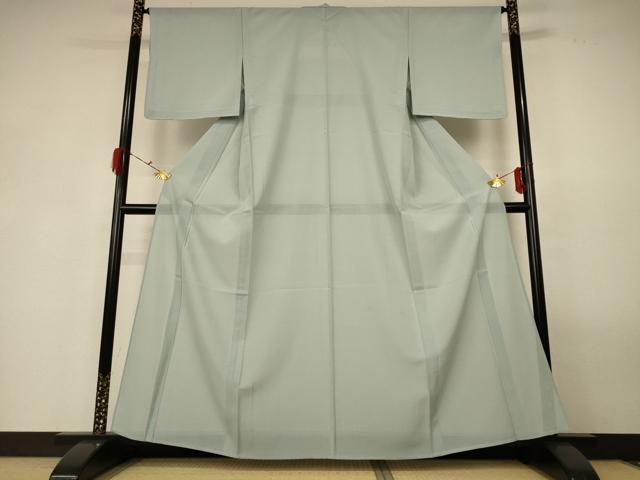 平和屋着物＊夏物　色無地　絽　千草鼠色　正絹　逸品　AABG3954jd