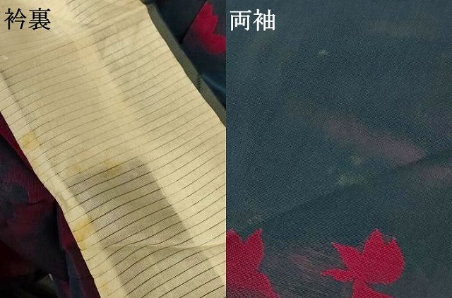 平和屋着物＊夏物　小紋　紗　草花文　正絹　逸品　AABG3965jd_7