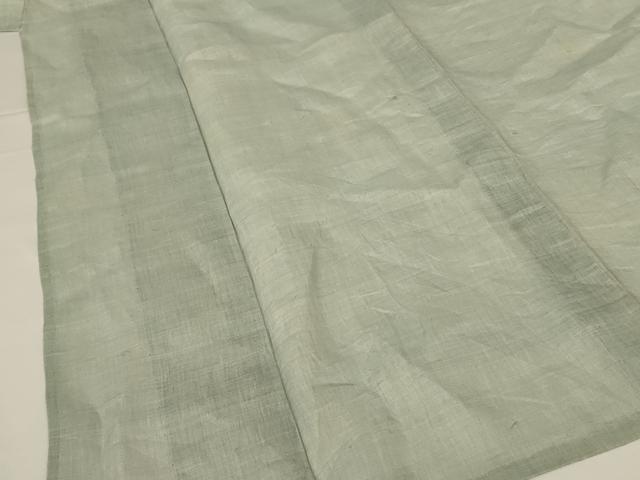 平和屋着物＊夏物　男性　色紋付　紗　白緑色　麻　逸品　AABG3967jd 平和屋着物＊夏物 男性 色紋付 紗 白緑色 麻 逸品 AABG3967jd
