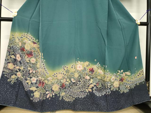 平和屋着物●訪問着　作家物　辻が花　舞花文　暈し染め　正絹　逸品　AABG4020ck_2