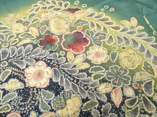 平和屋着物●訪問着　作家物　辻が花　舞花文　暈し染め　正絹　逸品　AABG4020ck_3