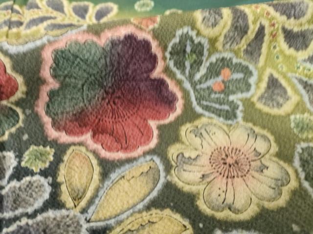 平和屋着物●訪問着　作家物　辻が花　舞花文　暈し染め　正絹　逸品　AABG4020ck_5